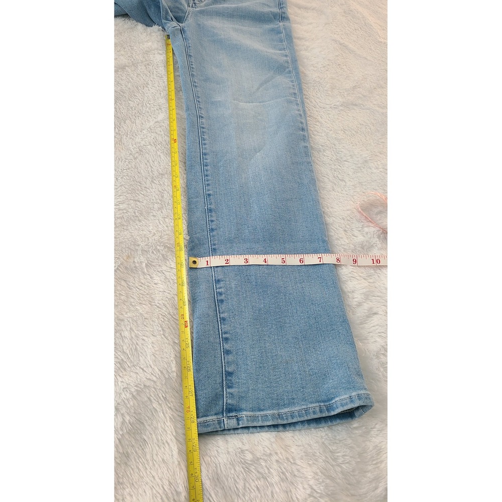 Quince Bella Stretch High Rise Straight Jeans Frosted Blue Light Wash 28/30 - Picture 4 of 9